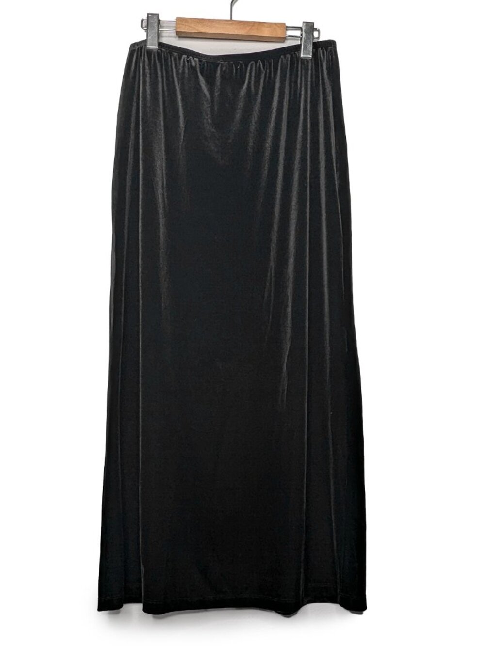 Vintage Clio Skirt Black Velvet Maxi Whimsigoth Fairy Grunge 90s Y2K Size Large - Picture 2 of 10